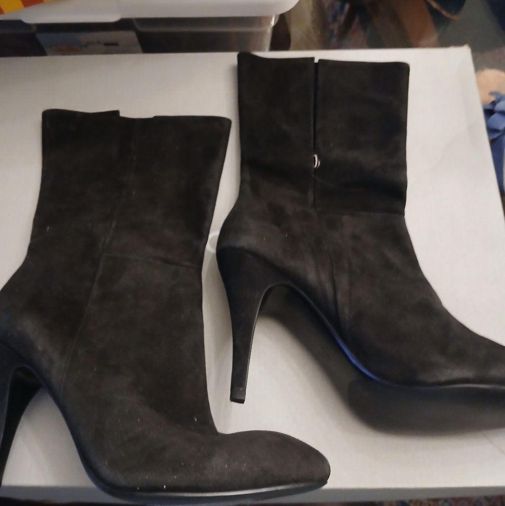 BMarkowski Black Suede Women's High-Heel Ankle Boots